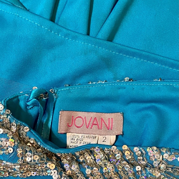 Jovani Prom Dress - Silver & Turquoise, Size 2 - Picture 13 of 13